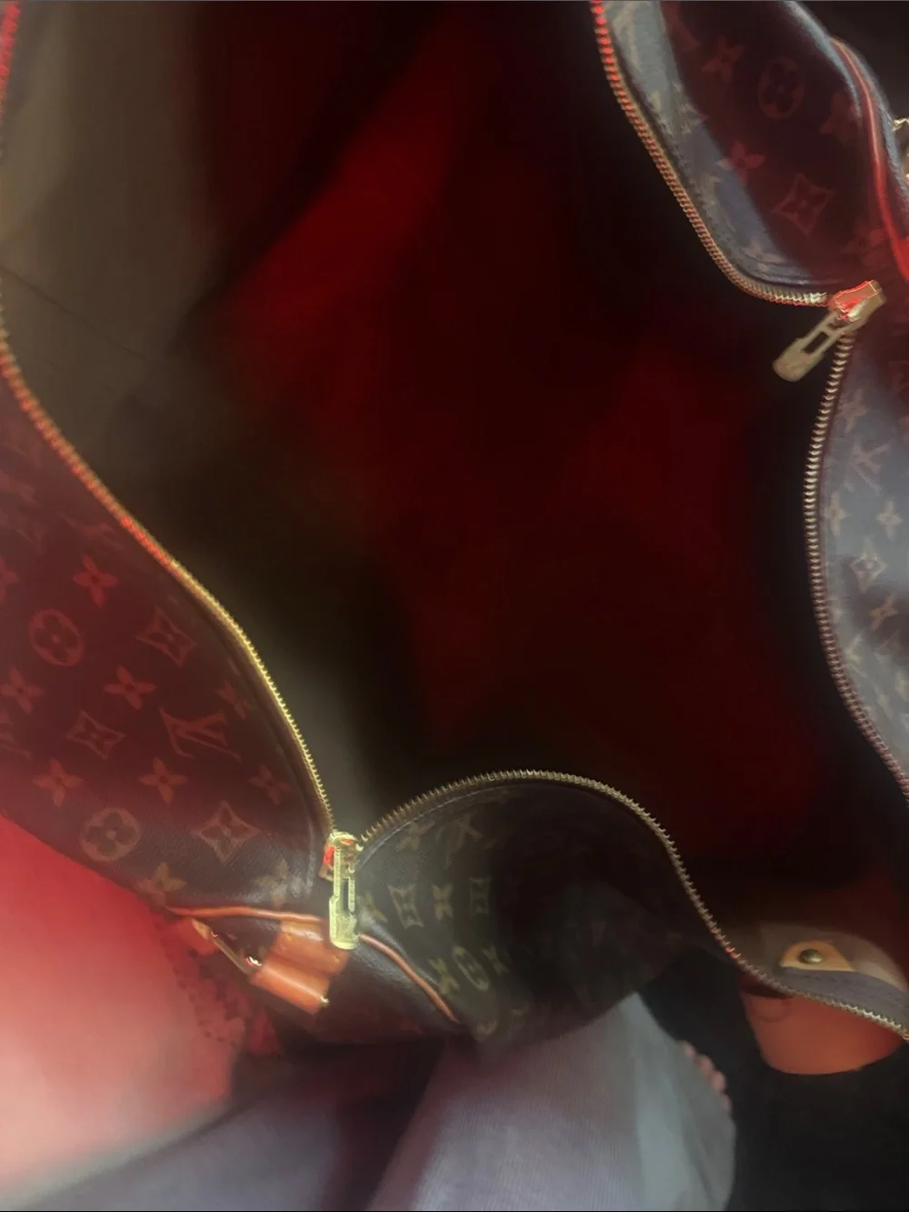 Louis Vuitton Monogram Canvas Duffel with Tan Leather Trim